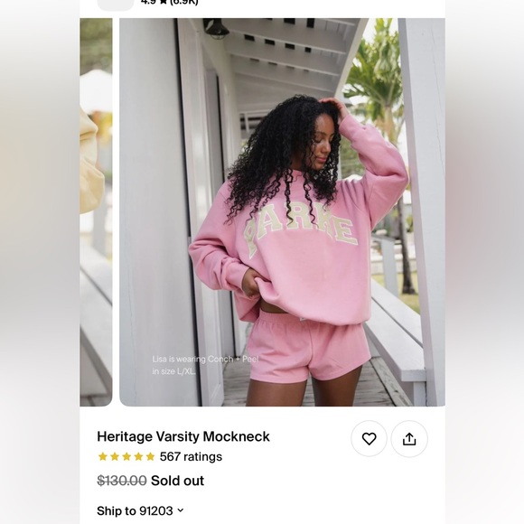 Parke 2 piece sweatshirt and sweatpants XS - Picture 3 of 7